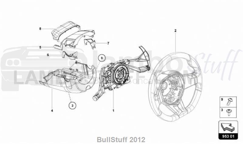 2017 Lamborghini AVENTADOR SV LP750-4 COUPE ENGLAND RACK AND PINION STEERING (953.01.00)